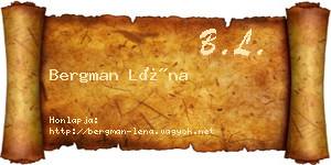Bergman Léna névjegykártya